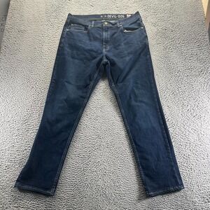 Devil-Dog Dungarees Jeans Mens 36x32 Blue Cotton Denim Straight Faded Athletic